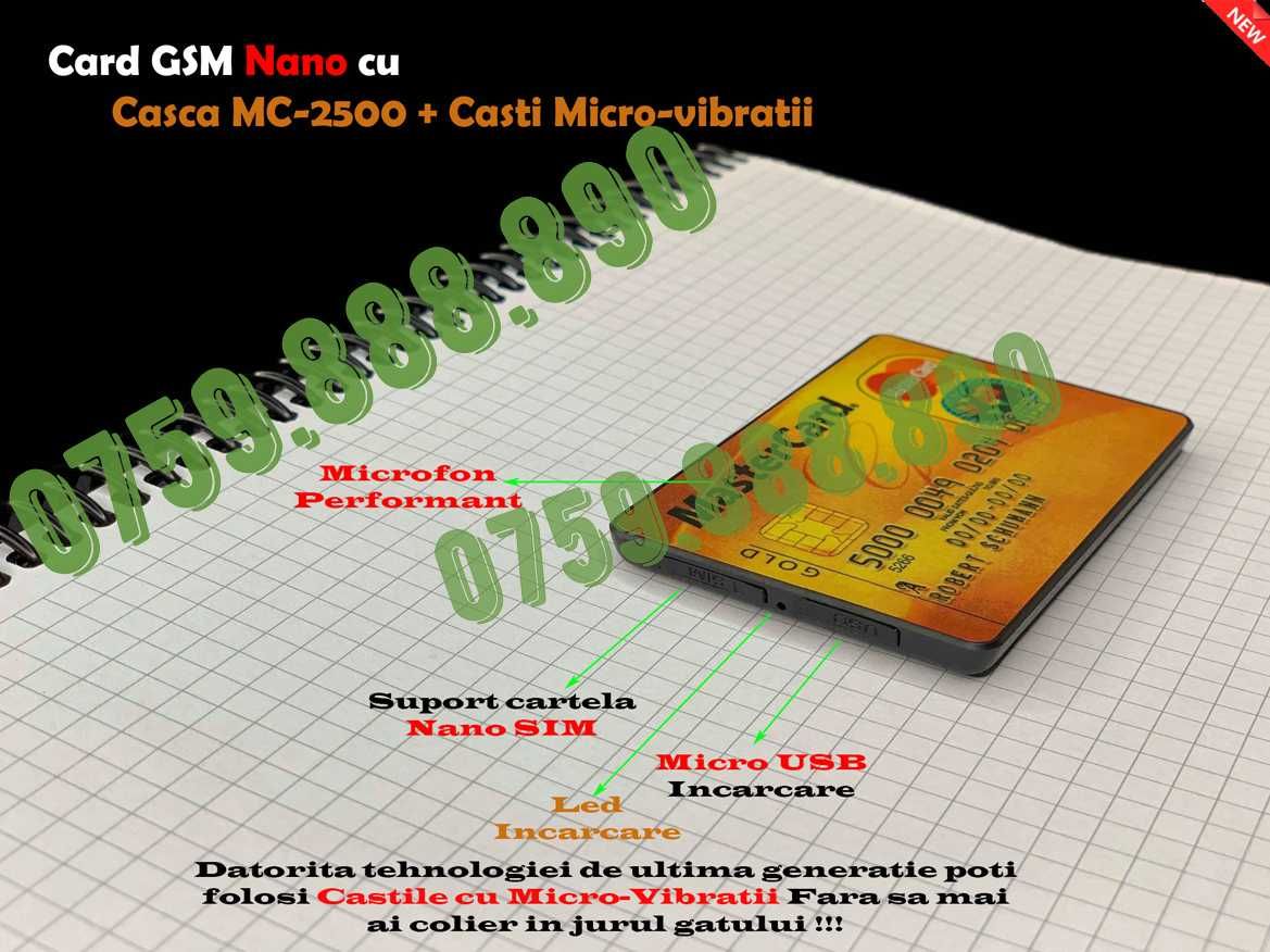 Card GSM cu Casca de Copiat 12xCasti Microvibratii BONUS 6xBaterii 337