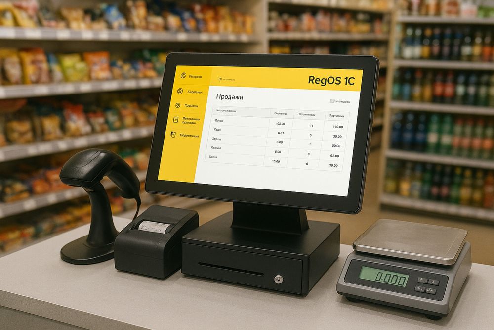 Kassa aparat monoblok chek aparat skaner orbit  1C Elektron taroz