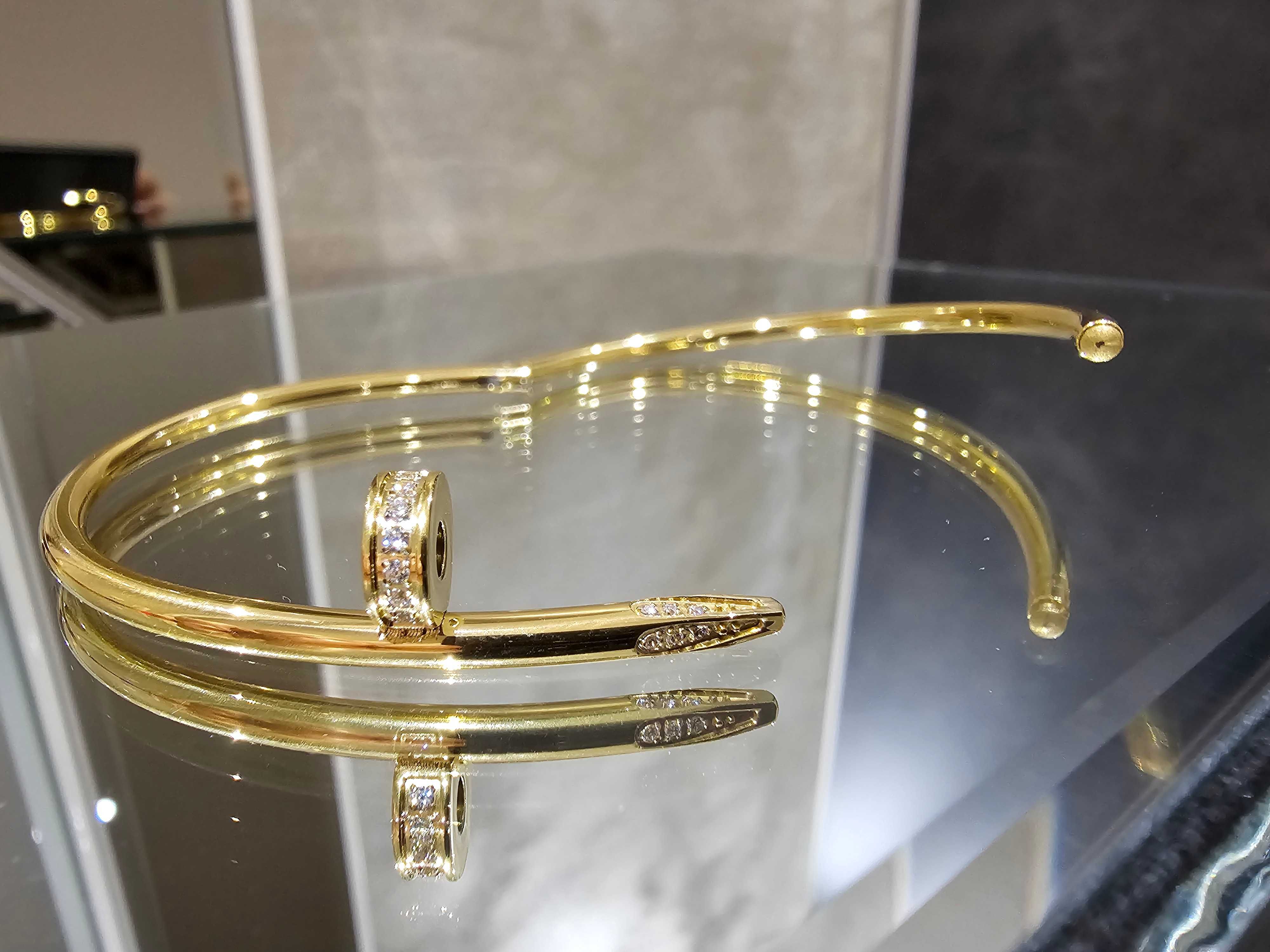 CARTIER Nail Juste un Clou Small Thin Gold Diamonds Гривна Пирон