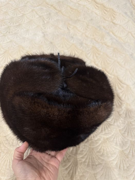 Шапка норковая ушанка мужская.