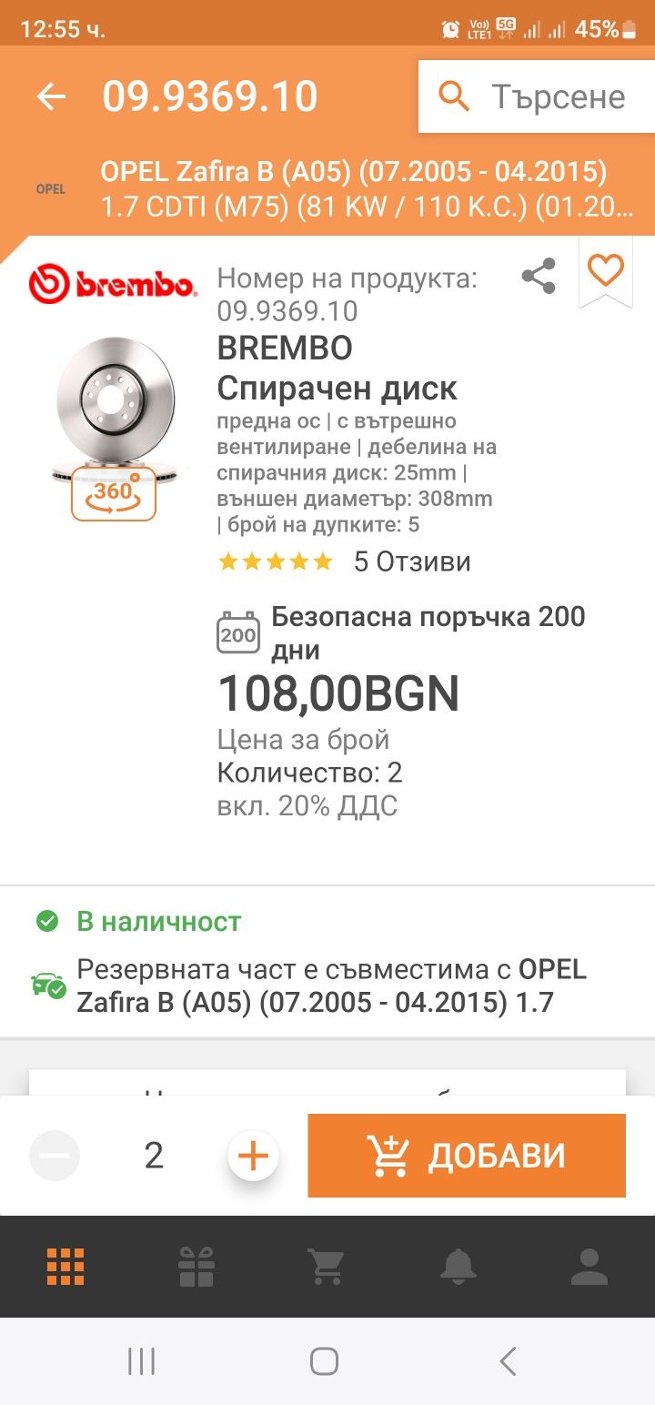 Продавам чисто нови задни дискове за Ситроен С4 гранд пикасо