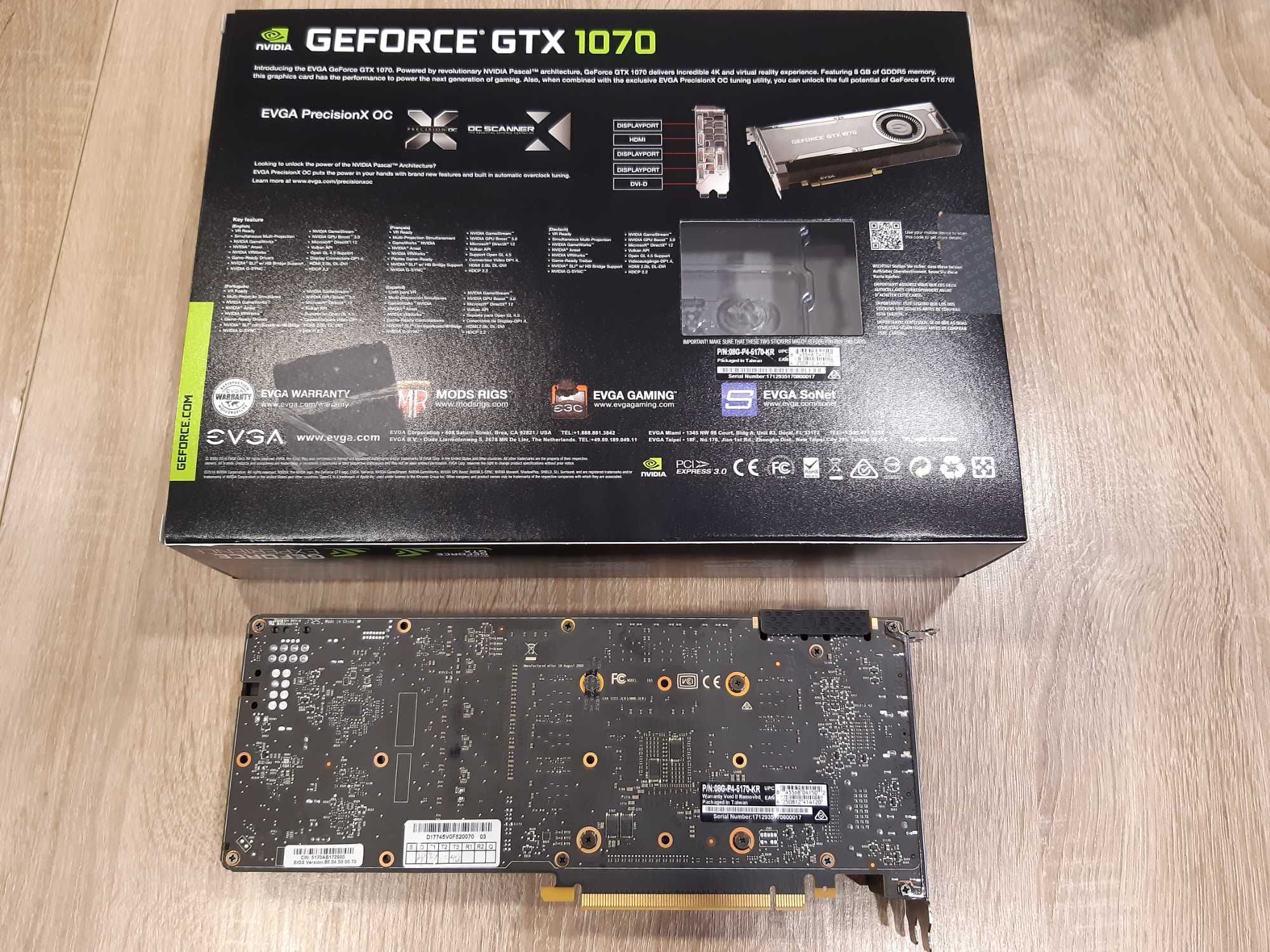 Видеокарта EVGA GeForce GTX 1070 8gb