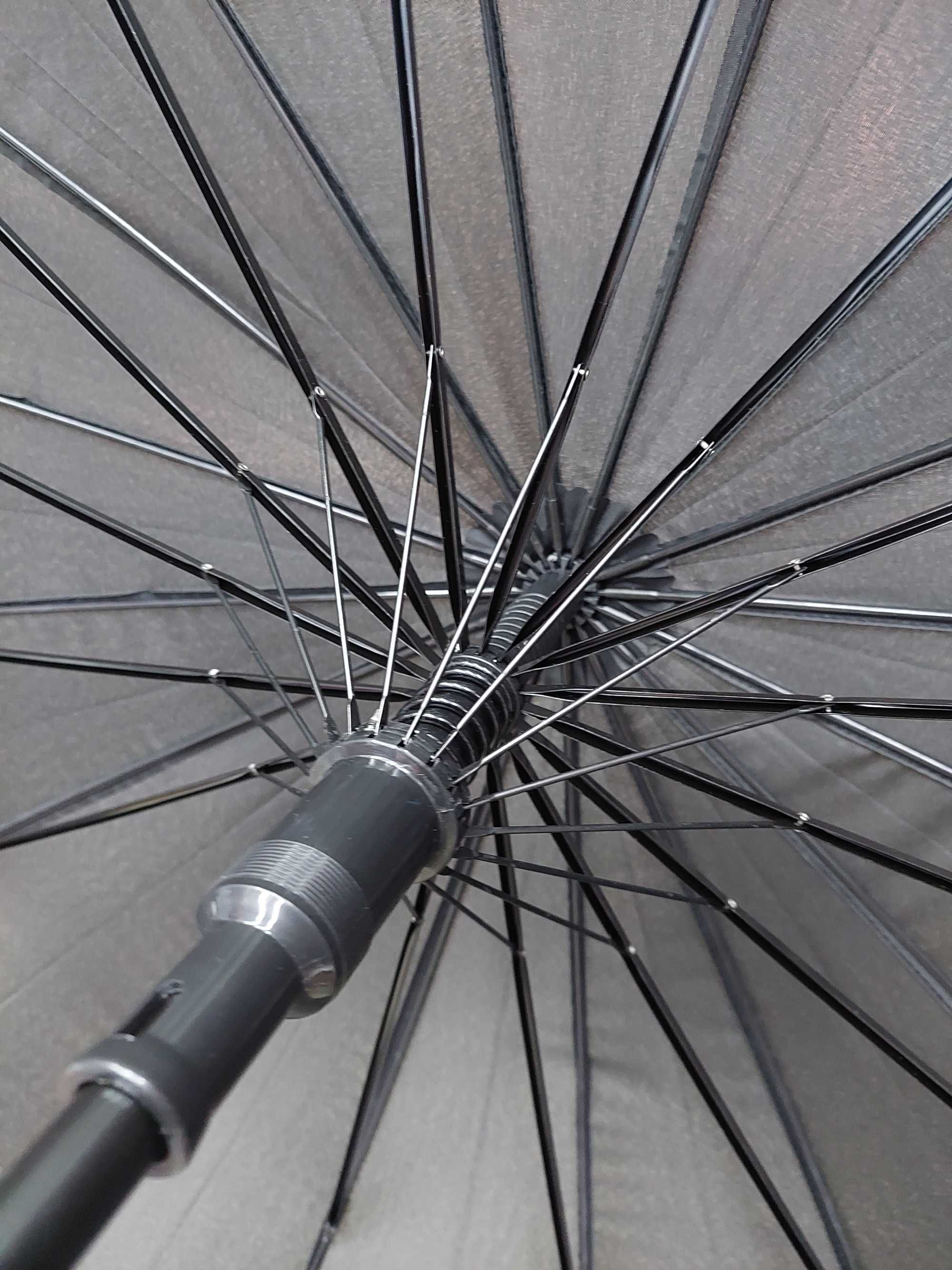 ОПТОМ: Зонт - Трость Umbrella Черный 16 спиц (120см) с Доставкой РК