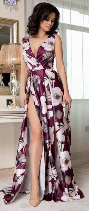 Rochie de seară deosebită, înflorată, model unicat