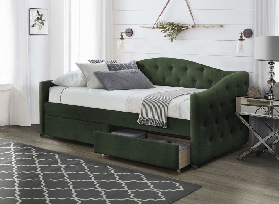 Тапицирано легло Aloha Тъмнозелено 90