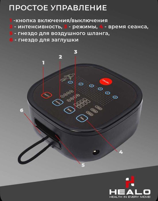 Лимфодренажный массажер для ног, HEALO CM2730 Lymphatic PRO