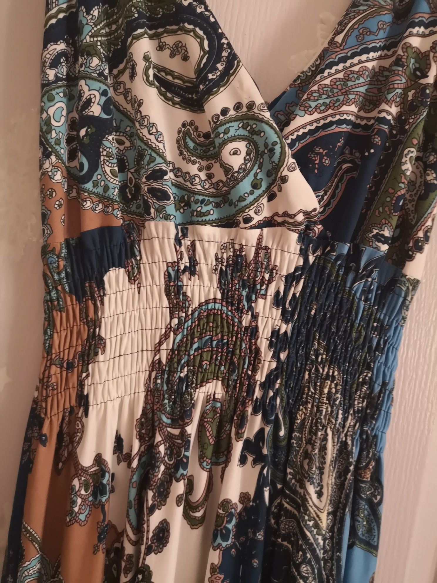 Rochie vara elastica lunga multicolor