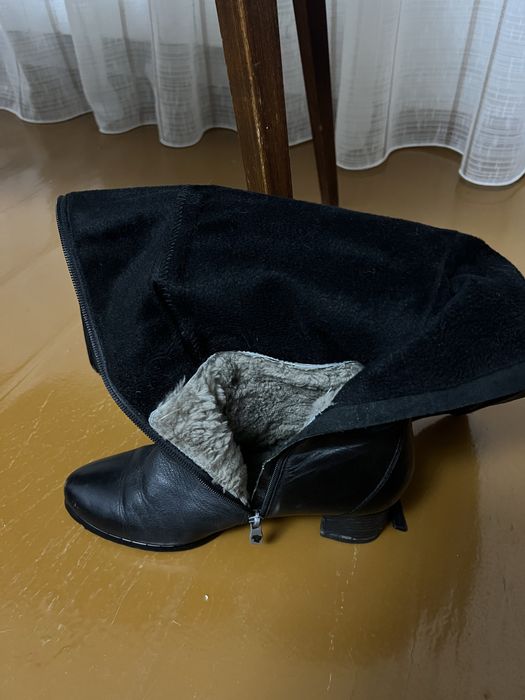 Зимние сапоги женские с каблуком