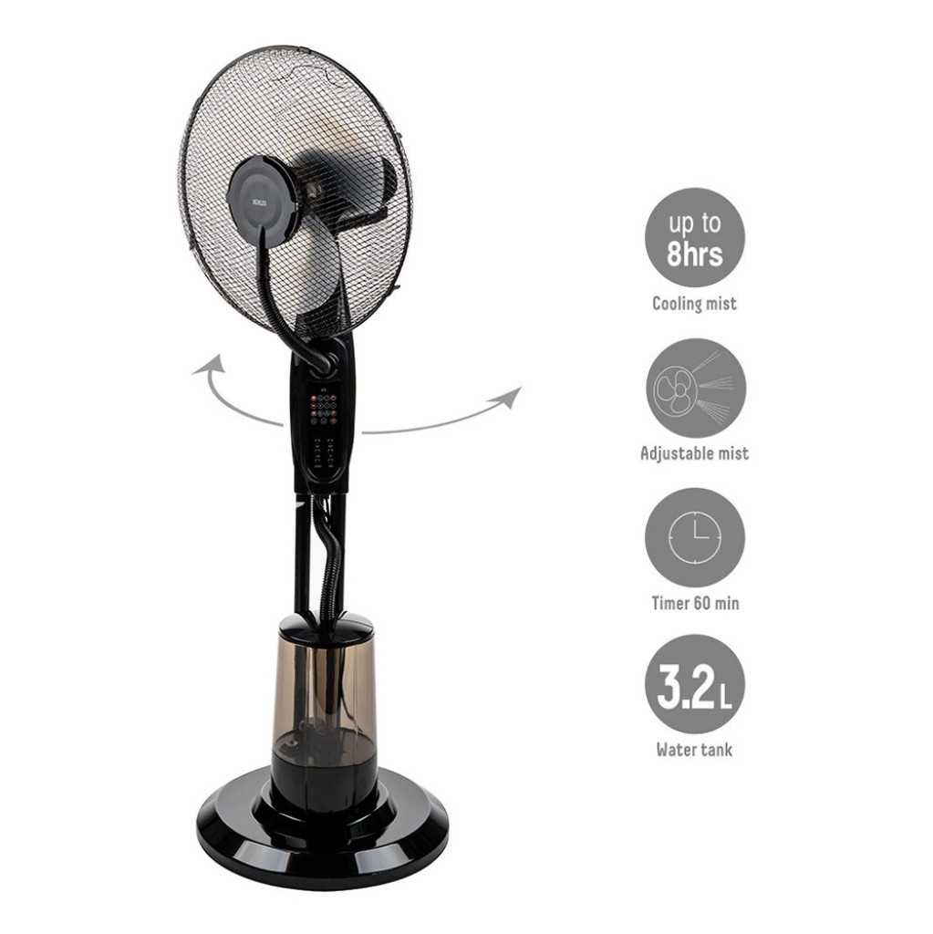 Вентилатор с водна мъгла 16'', 75W, LED, дист. упр-е/ГАРАНЦИЯ