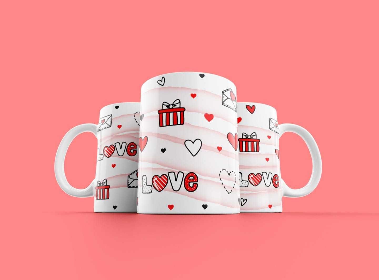 Cana personalizata, Love, Ceramica, Alb, 350 ml