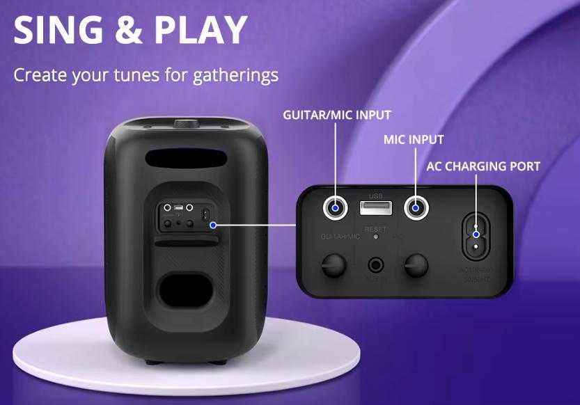 Портативен Китарен Усилвател 120W Караоке Парти Бас Tronsmart Halo 200