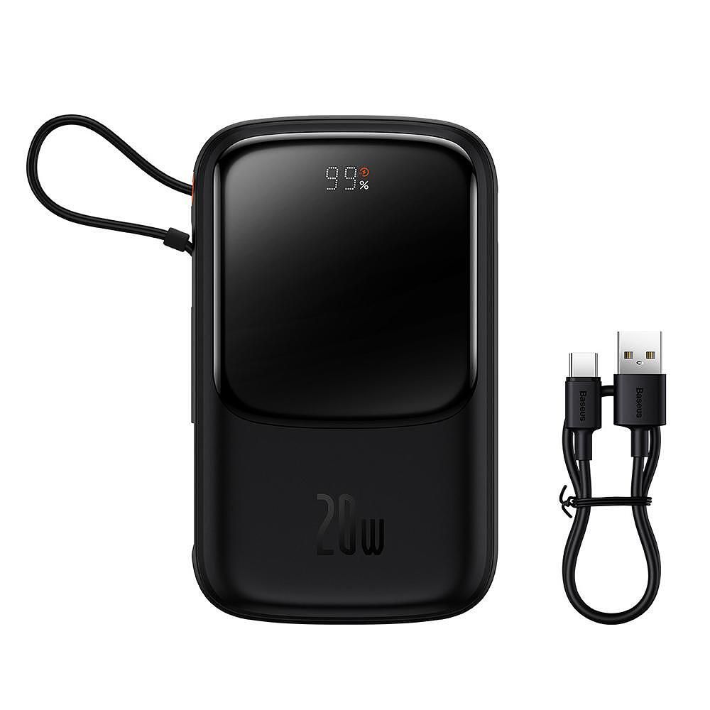 Baseus power bank qpow pro (ppqd040001) - черен, 20,000mah, 20w, с usb