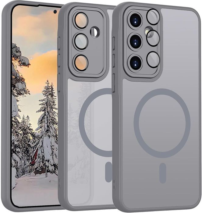 Матов magsafe кейс за samsung galaxy a36 - титаниево сив