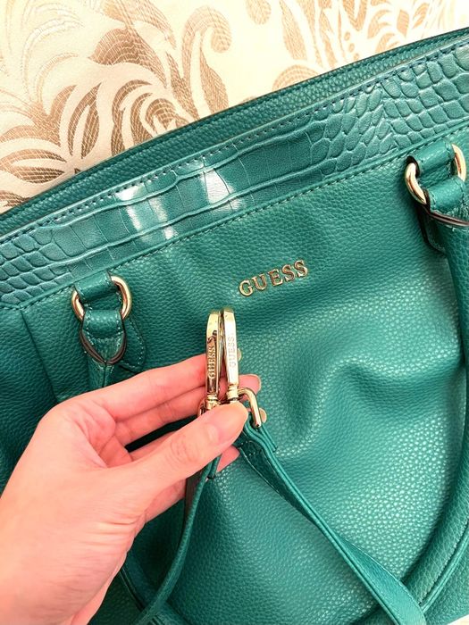 Geanta mare originala Guess turcoaz