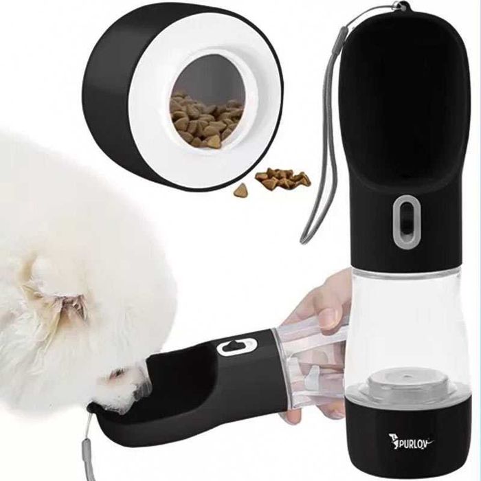 Бутилка/поилка с купичка за куче и котка 3 в 1 – вода, храна и купичка