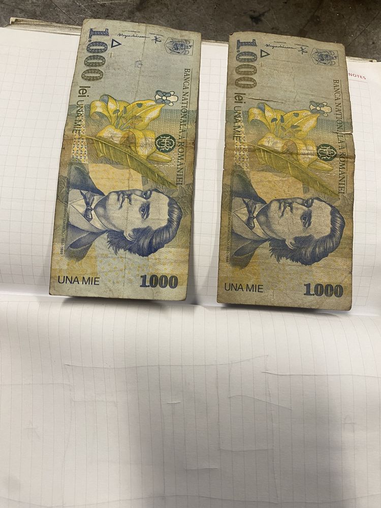 Bancnote 1000 lei anul 1998 Mihai Eminescu