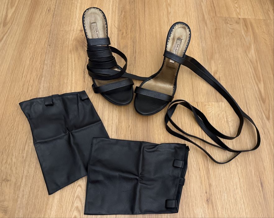 Sandale Musette din piele cu sireturi