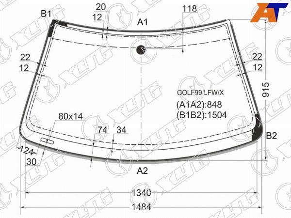 Стекло лобовое VOLKSWAGEN GOLF IV 3/4/5D 97-03 / BORA/JETTA 4D 98-06 V