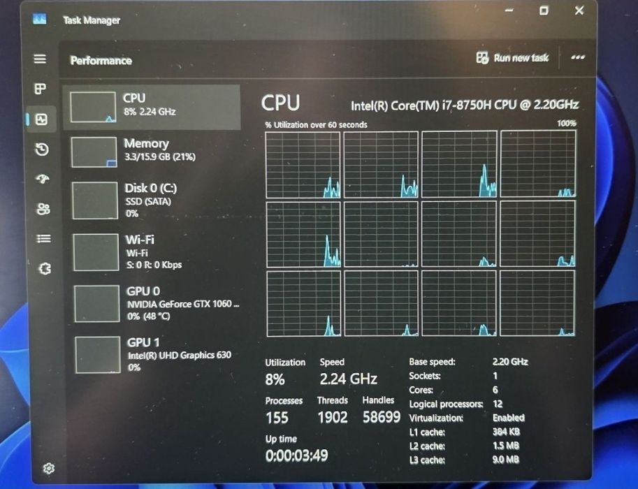 Laptop gaming Razer Blade 15 Advanced 2018 i7 8750 GTX 1060 6GB NVMe 5