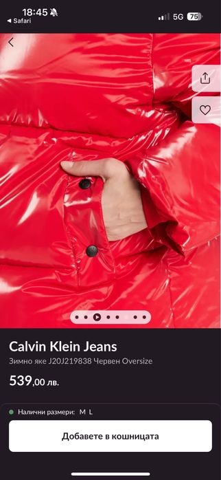 Ново зимно яке Calvin Klein