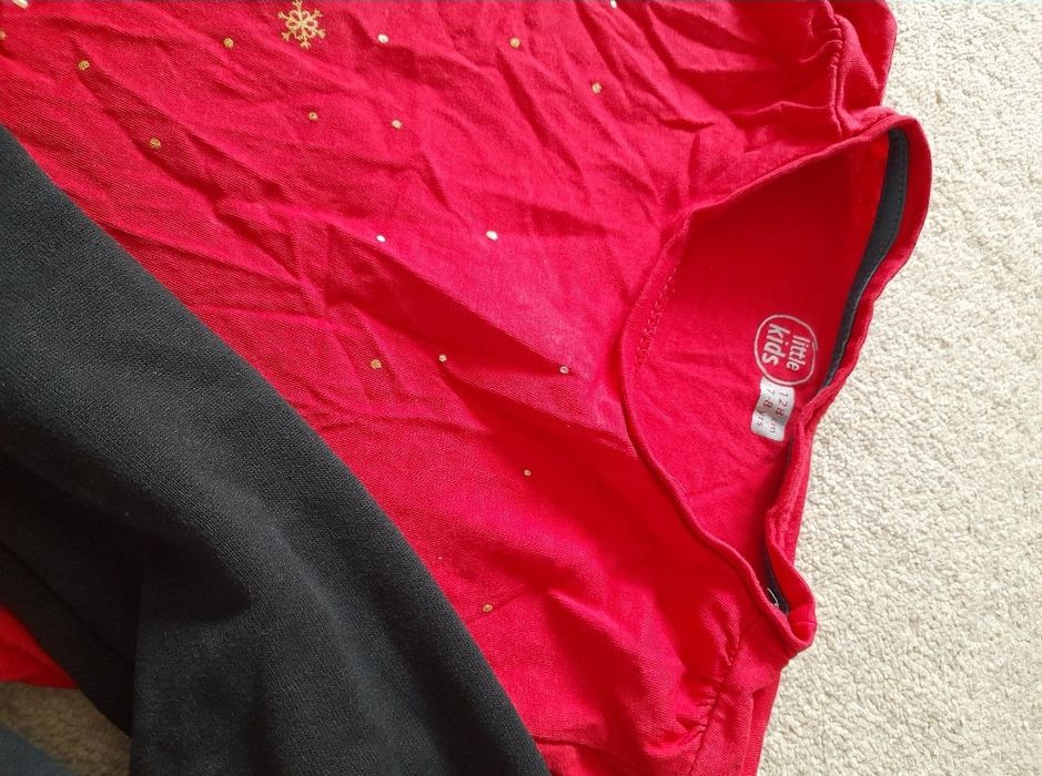 set hanorac Craciun sarbatoare c&a bluza 7 8 ani 128 impecabil ca nou