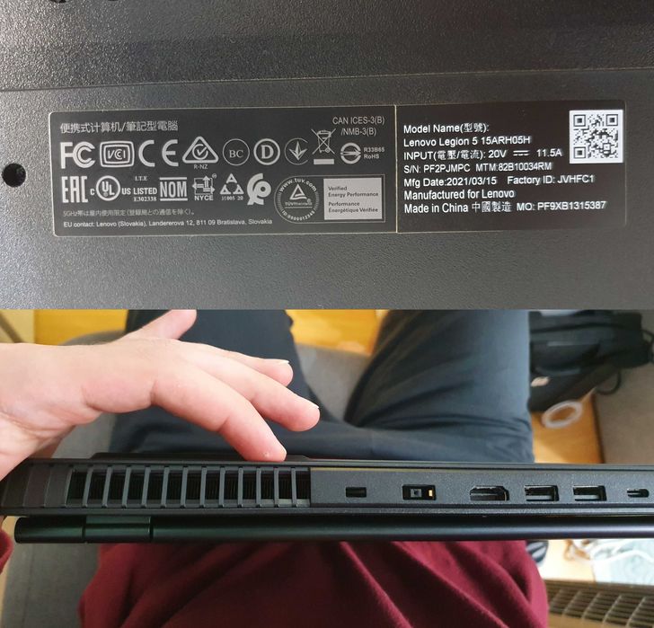 Lenovo Legion 5 ca nou 4800H RTX2060 115W 16GB 512GB baterie 80WH 2021