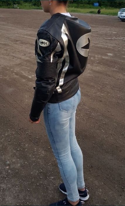 Geaca moto Ross piele protectii, cocoasa, marime L