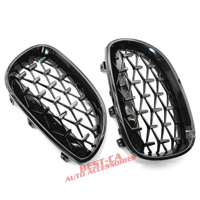 Set Grile Nari Diamond Style pentru BMW Seria 5 E60 E61 Negru Lucios