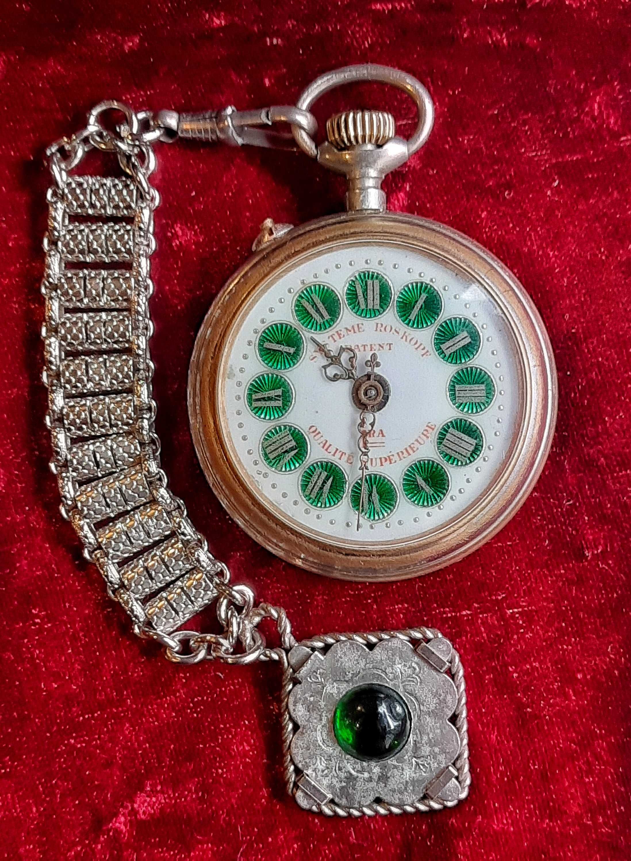 Швейцарски джобен часовник Roskopf  с кюстек