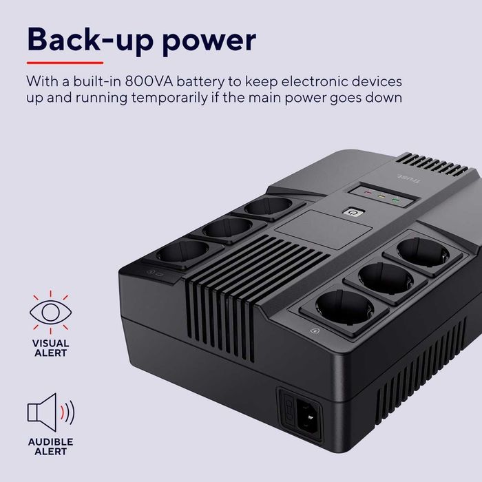 Нов UPS Trust Maxxon 800VA / 360W (Непрекъсваемо Захранване)