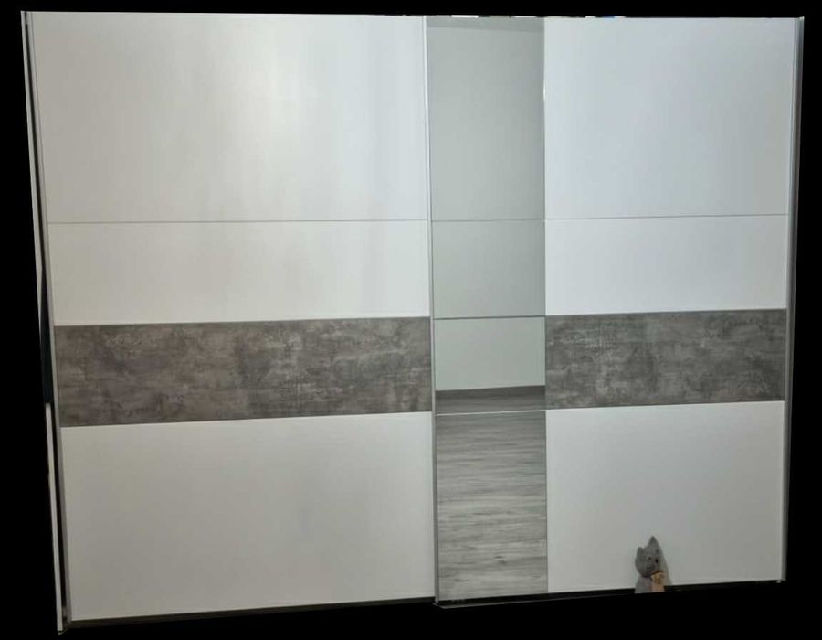 Set mobila camera Alb - Gri Beton