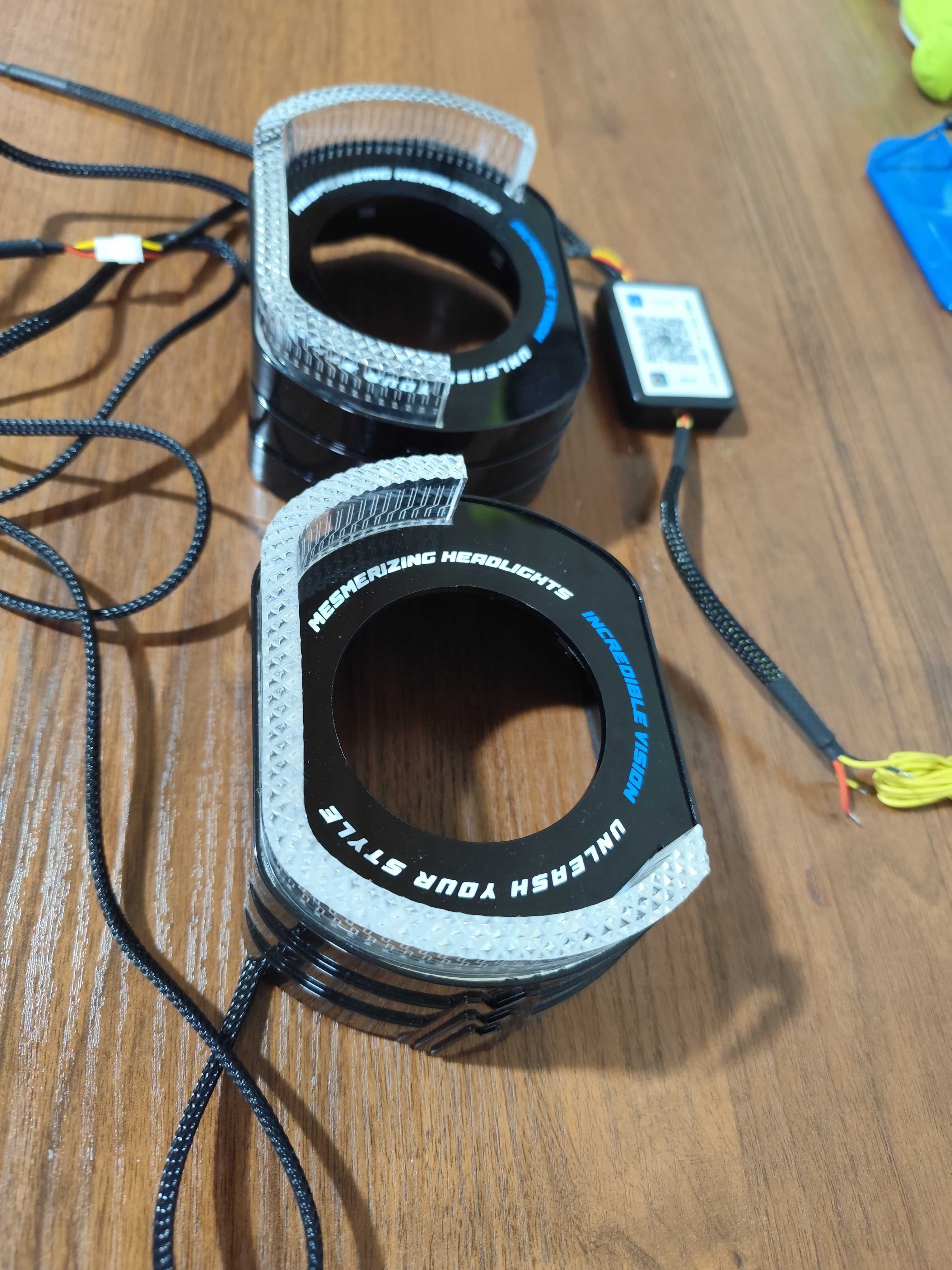 Маски LED двухцветные +RGB bluetooth для линз 3 дюйма