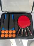 Set Complet Ping Pong, 4 Palete Tenis de Masa 8 Mingi, Fileu si Geanta