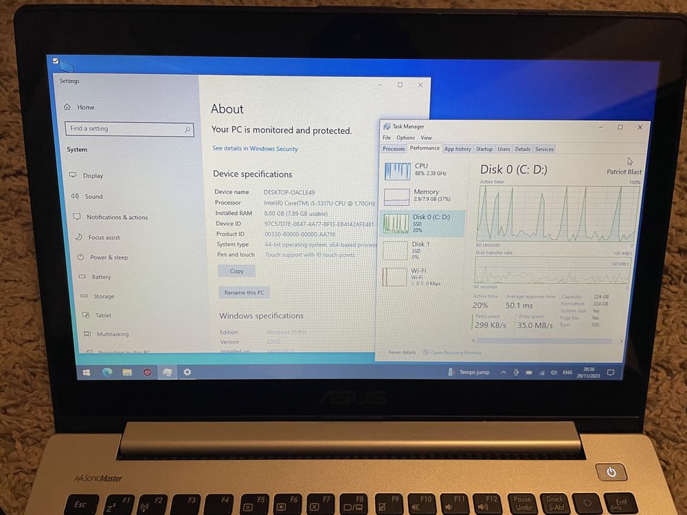 Laptop Asus Intel Core I5 8Gb Ram 240Gb SSD