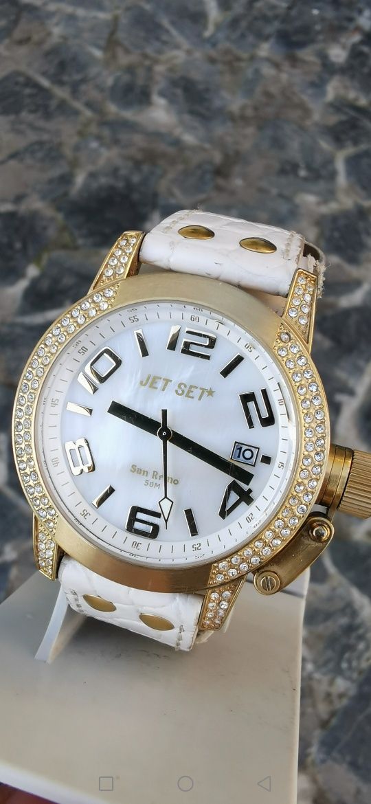 Ceas Jet Set - San Remo-Quartz - Cadran Perlat - 40 mm