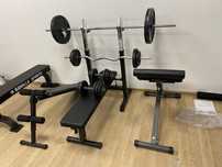 Set Sala 3 banci,Banca piept,Abdomen,Lombari,Gantere,haltera, Bara Z