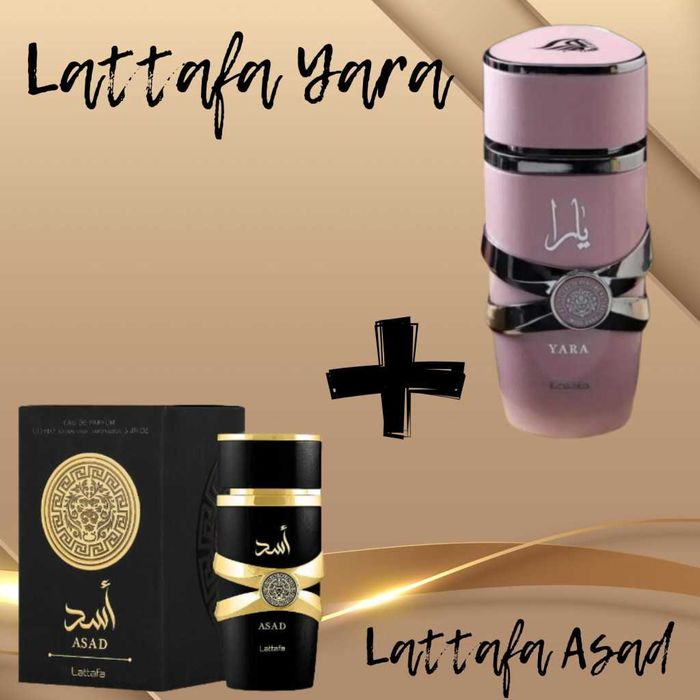 Ориенталски подарък, парфюм за него и нея на Lattafa Yara + Asad 100ml