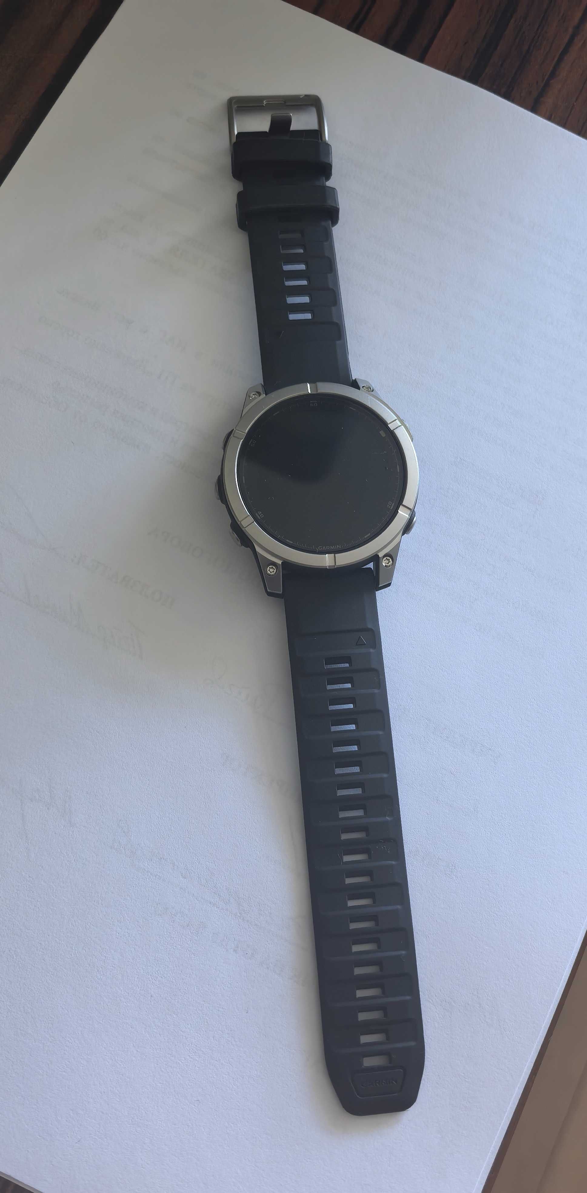 Garmin Fenix E 47 мм AMOLED Slate Gray Steel с Black силиконова каишка