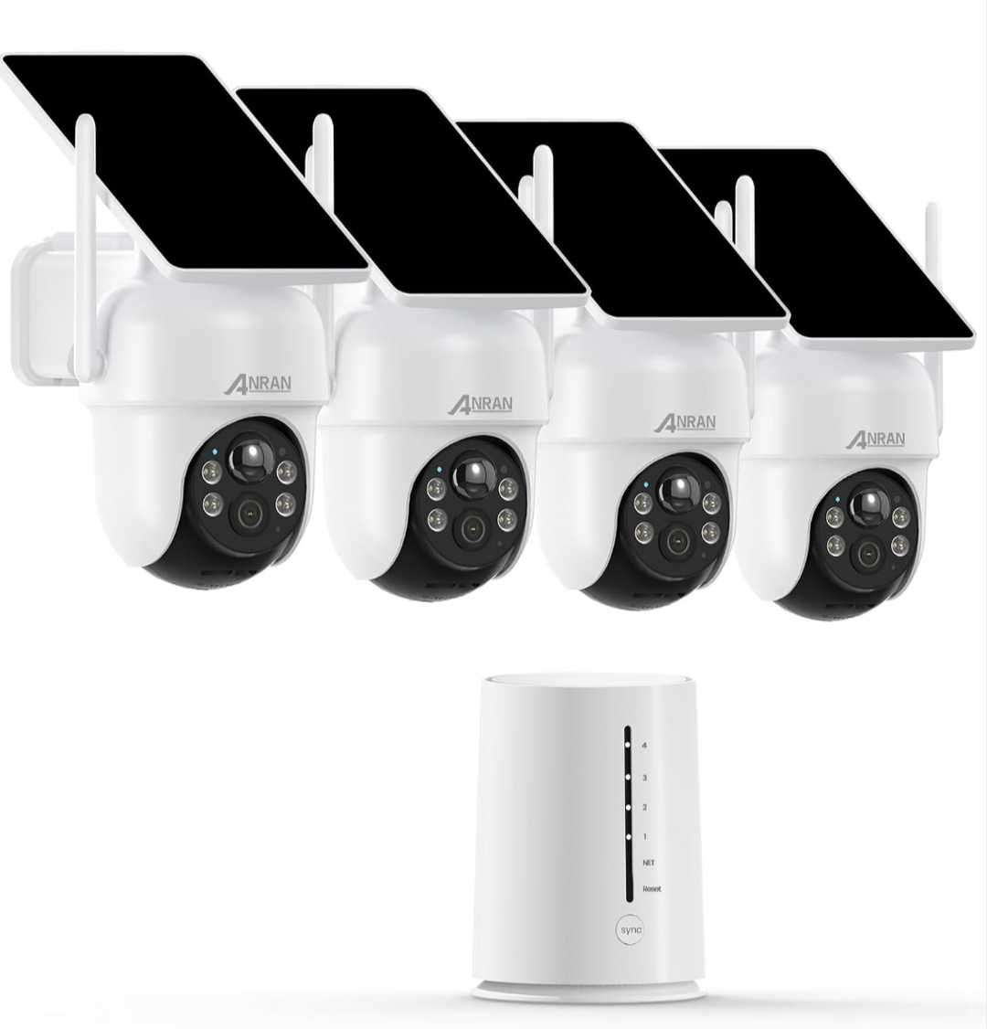 Безжични външни соларни охранителни камери ANRAN,4MP FHD WIFI