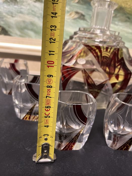 Колекционерски,кристал Бохемия/Чехословакия/-гарафа със шест чашки