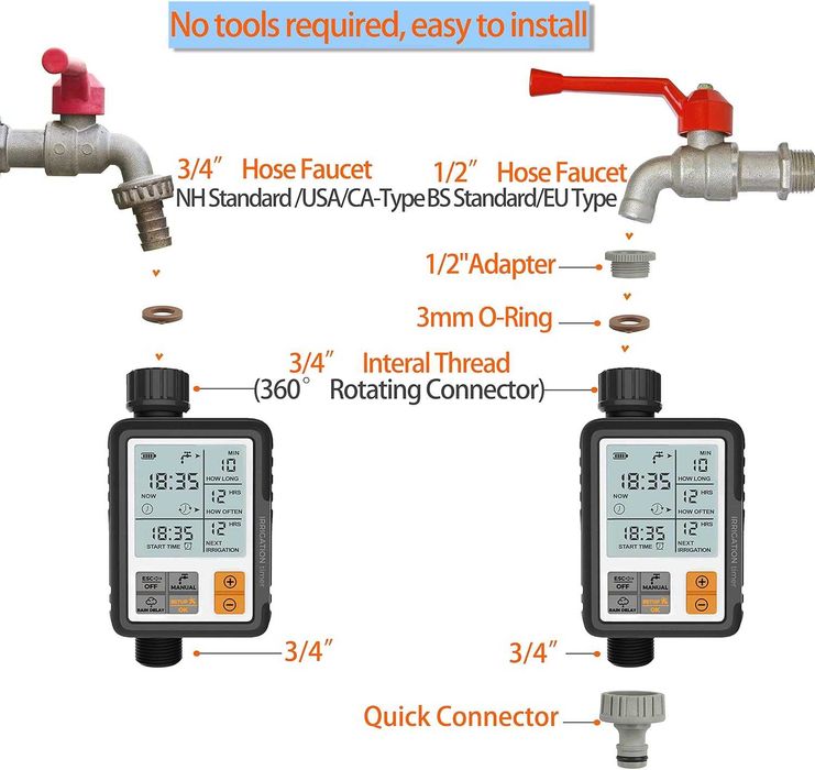 CROSOFMI Напоителен компютър с голям дисплей, Rain Delay и Child Lock
