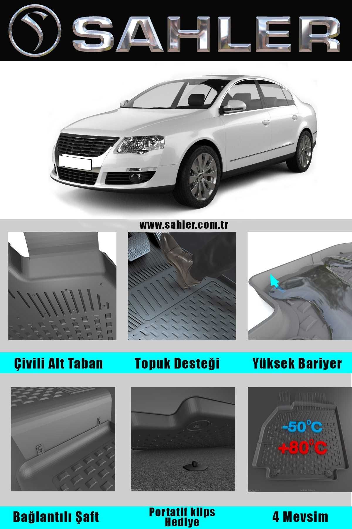 НОВО !!! Стелки гумени за ФОЛКСВАГЕН ПАСАТ Б6 2005 - 10 Passat B6