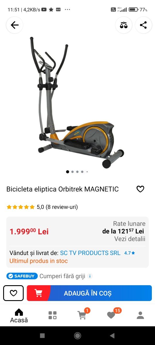 Bicicleta eliptica magnetica  Orbitrek magentic