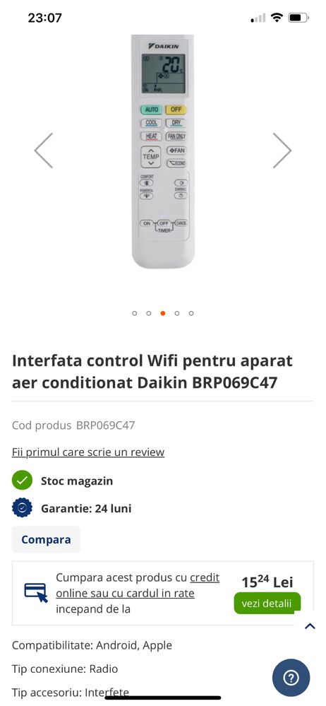 Interfata Wi-fi Daikin aer conditionat!