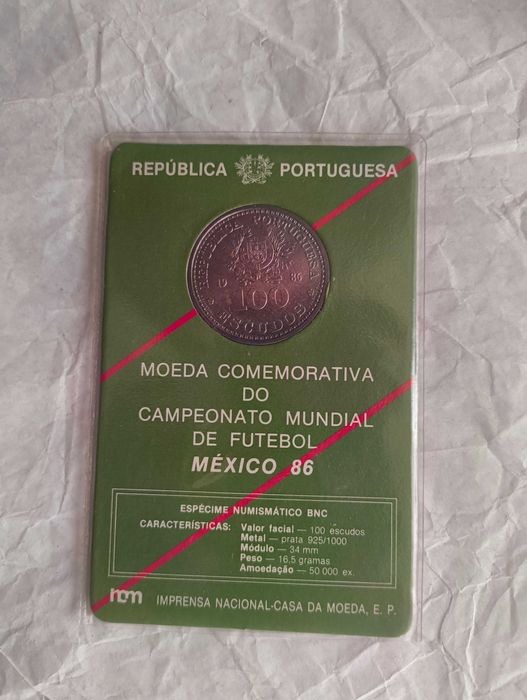 Сребърни 100 escudos, Португалия. В оригинална сертифицирана карта