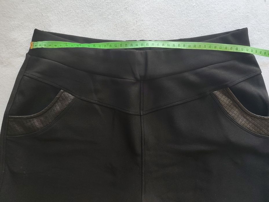 Pantaloni xxl negri iarna pufosi in interior