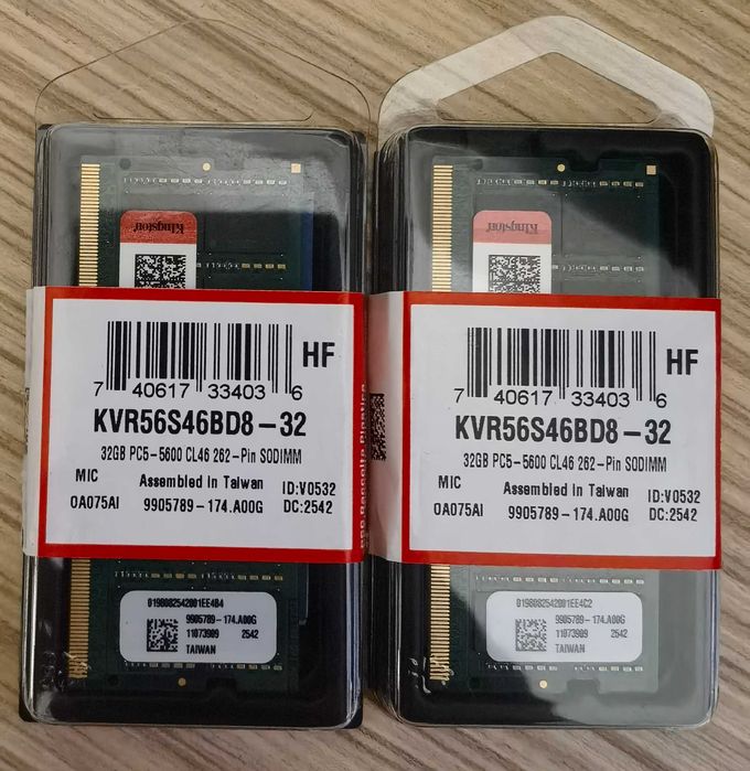 Kit de memorie 64GB (2x32) DDR5 5600 MHz CL 46 Kingston SODIMM