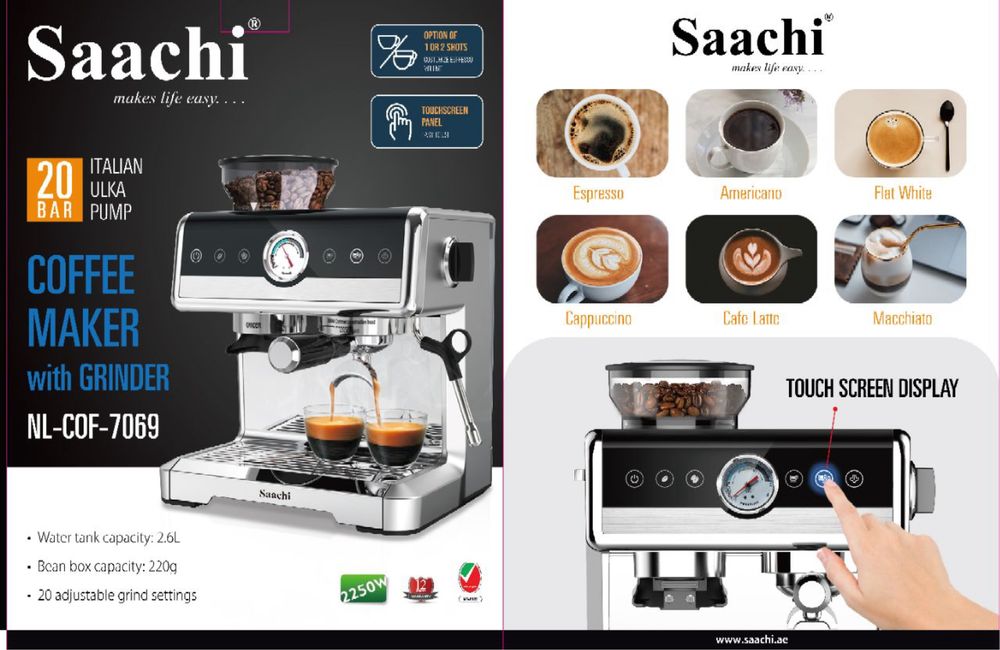 Saachi koffe mashinalari 3 xil madeli keldi