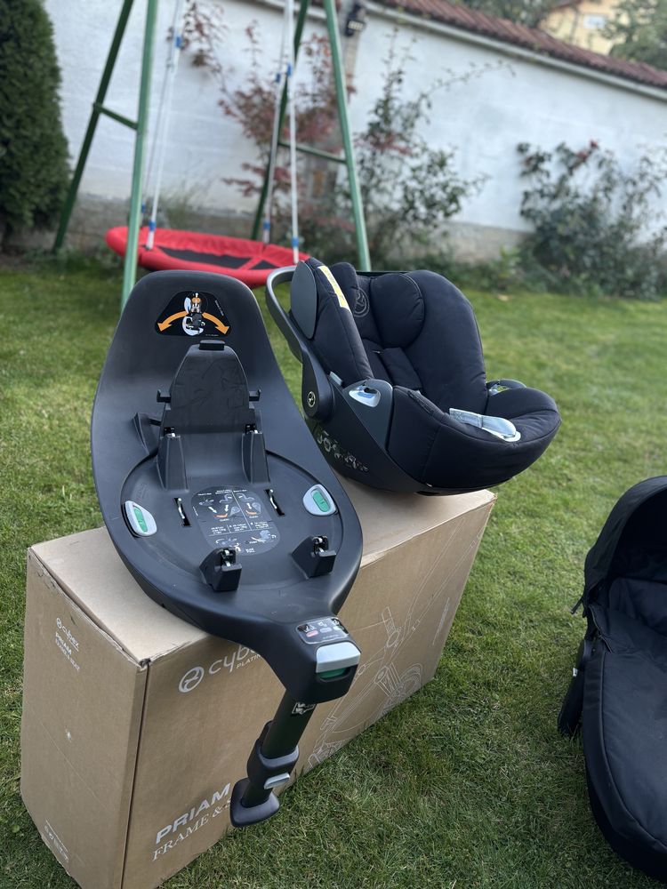 Cybex priam Gold Rose пълен комплект, летен кош и база за кола