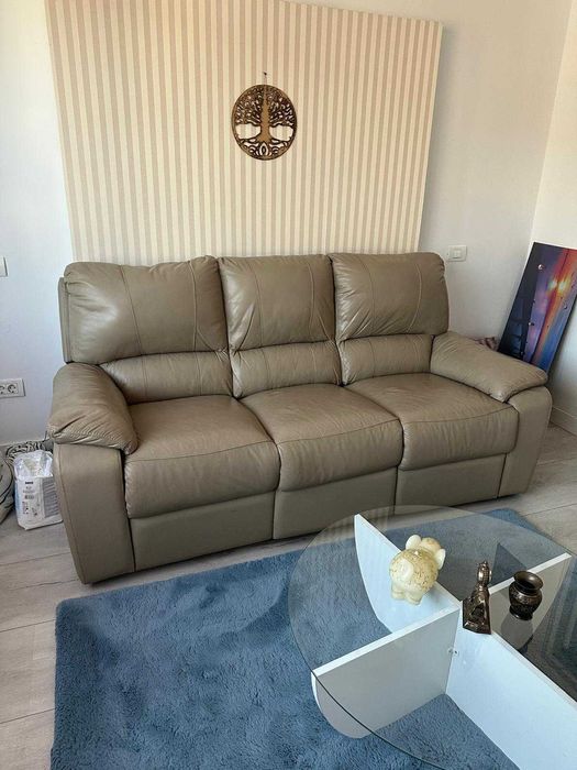 canapea piele  set 2 bucati